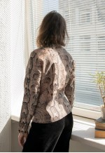 Vintage Brown Snake Print Jacket